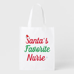 Mom Nurse Female Appreciation Christmas Red Cross  Grocery Bag