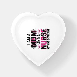 Mom Nurse Nothing Scares Me Vintage Engraving Desi Paperweight
