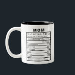 Mom Nutrition Facts Statistics Funny Two-Tone Coffee Mug<br><div class="desc">This is the perfect gift to use every day in the office or at home. Print is featured on both sides.
Details and percentage values can be edited to your personal preference.</div>