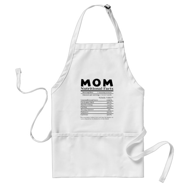 Mom Nutritional Facts Adult Apron (Front)