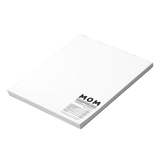 Mom Nutritional Facts Notepad (Rotated)