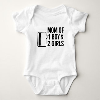 Mom of 1 Boy & 2 Girls Baby Bodysuit