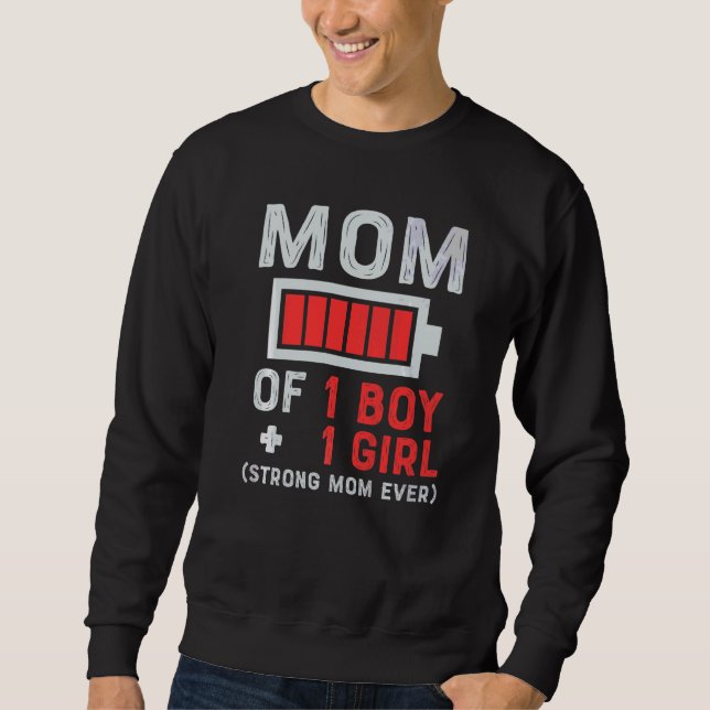 Mom Of 1 Boy  From Daughter Or Son Mother Day  1 Sweatshirt (Front)