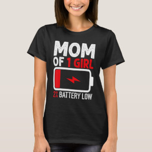 Mom of 1 Girl Shirt from Daughter Mothers Day Wome