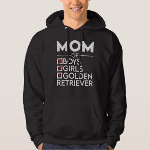 Mom Of 2 Boys 2 Girls Golden Retriever Hoodie