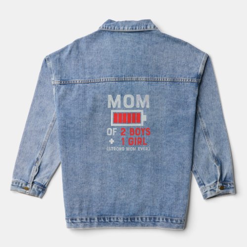Mom Of 2 Boys  From Daughter Or Son Mother Day  Denim Jacket