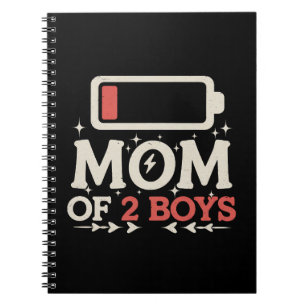 Mom Of 2 Boys Low Battery Funny Mother's Day Notebook