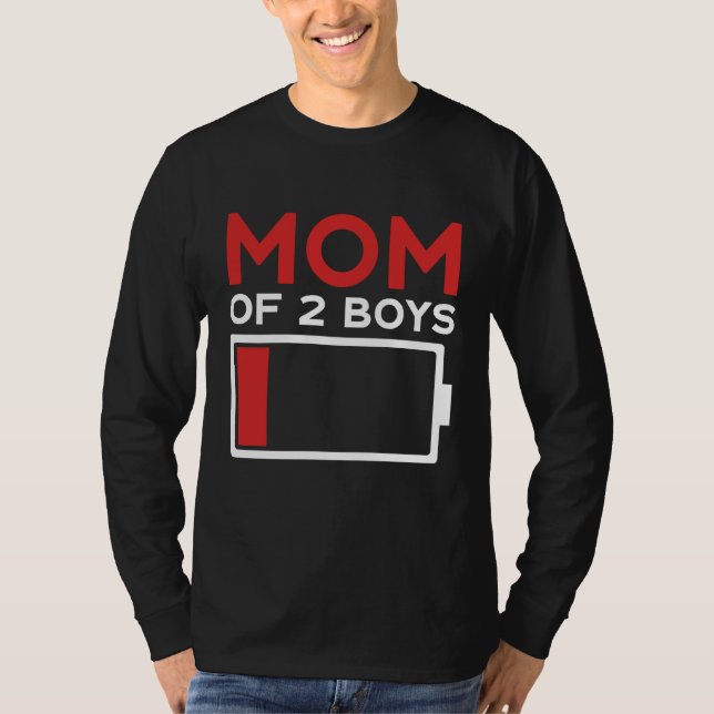 Mom of 2 Boys Mother's Day T-Shirt (Front)
