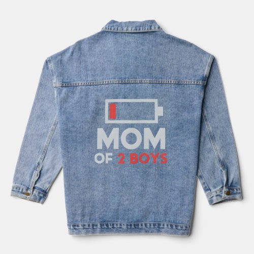 Mom Of 2 From Son Mothers Day  Denim Jacket