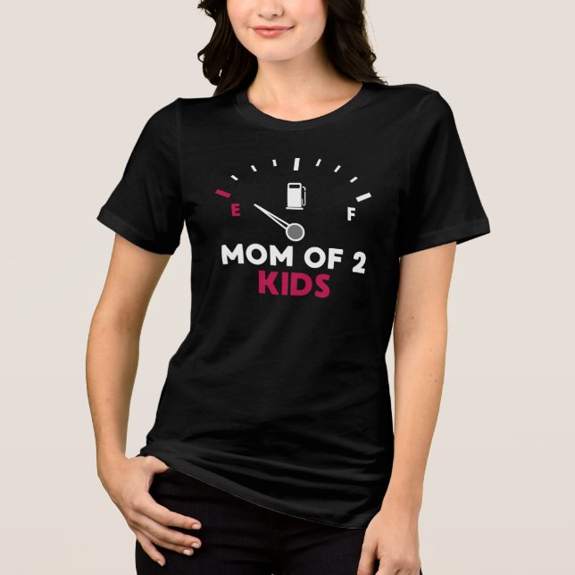 Mom Of 2 Kids Funny Mothers Day Gift Tri-Blend Shirt (Front)