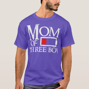 Mom of 3 boys low battery funny T-Shirt