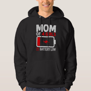 Mom Of 4 Girls From Daughter Mothers Day Women Hoodie