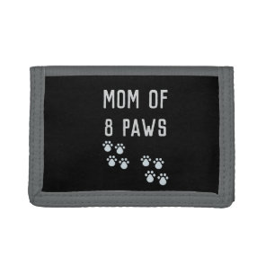 Mom of 8 paws tri-fold wallet
