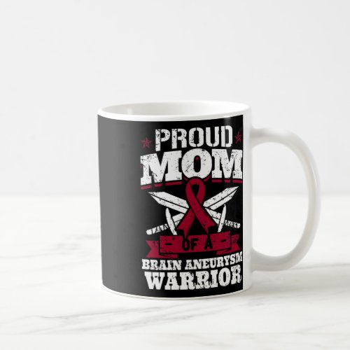 Mom Of A Brain Aneurysm Warrior Awareness Ribbon  Coffee Mug