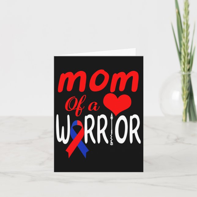 Mom Of A Heart Warrior Chd Awareness Cardiomyopath Card (Front)