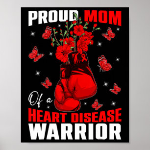 Mom Of A Heart Warrior Heart Disease Awareness Box Poster