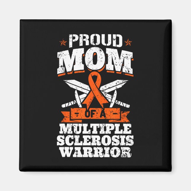 Mom Of A Multiple Sclerosis Warrior Ms Ribbon Moth Magnet (Front)