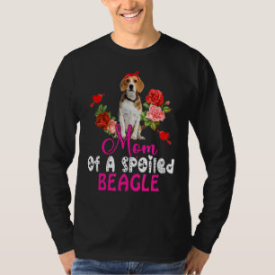 Mom Of A Spoiled Beagle Cute Beagle Dog Bow Tie Fl T-Shirt