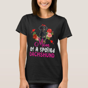 Mom Of A Spoiled Dachshund Cute Dachshund Bow Tie T-Shirt