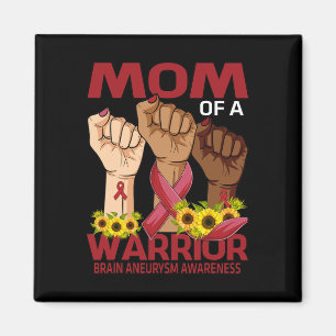 Mom Of A Warrior Brain Aneurysm Awareness Sunflowe Magnet