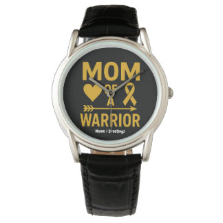 Mom of a Warrior Childhood Cancer Awareness Design Watch