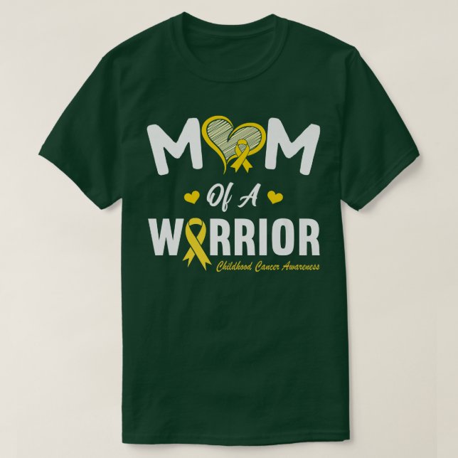 Mom Of A Warrior Hero Childhood Cancer Awareness C T-Shirt (Design Front)