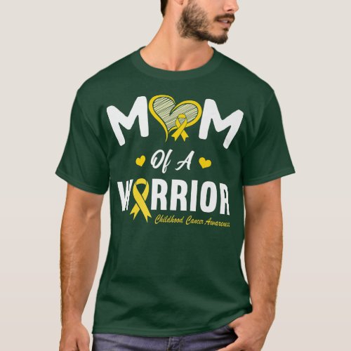 Mom Of A Warrior Hero Childhood Cancer Awareness C T_Shirt