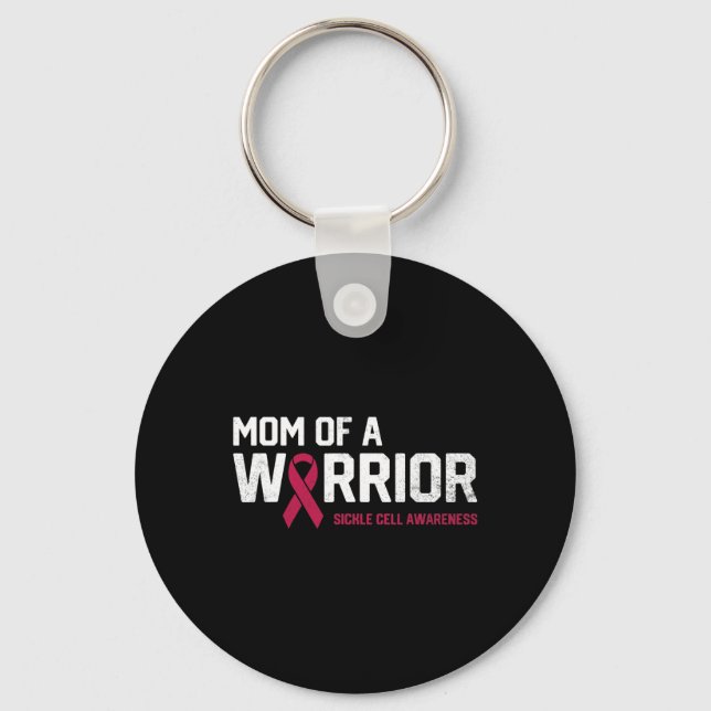Mom of a Warrior Sickle Cell Anemia Awareness Reco Keychain (Front)