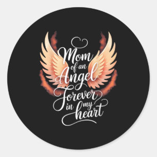 Mom Of An Angel Mothers Day Heaven Angel Infant Lo Classic Round Sticker