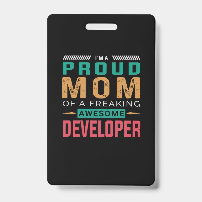 Mom Of Awesome Developer Badge (Front)