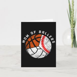 Mom Of Ballers Funny Baseball Volleyball Basketbal Card