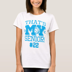 Mom of Basketball Senior Jersey Number & Name T-Shirt