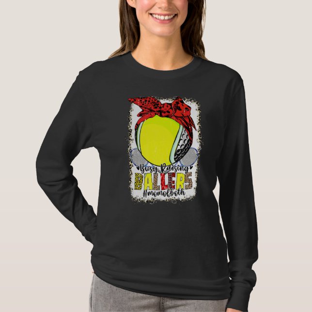 Mom Of Both Golf Tennis Busy Raising Ballers Mom L T-Shirt (Front)