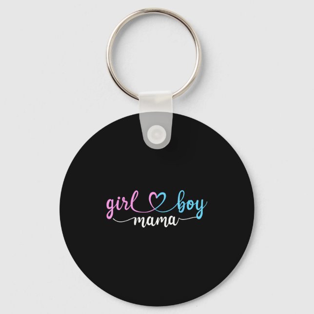Mom of both mama of boys and girls  keychain (Front)