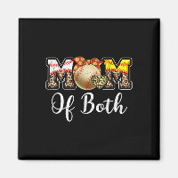 Mom Of Both Messy Bun Baseball Softball Mama Mothe