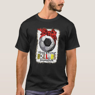 Mom Of Both Soccer Golf Busy Raising Ballers Mom L T-Shirt