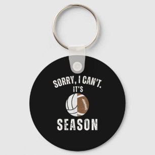 Mom Of Both Sorry I Can't It's Volleyball Football Keychain