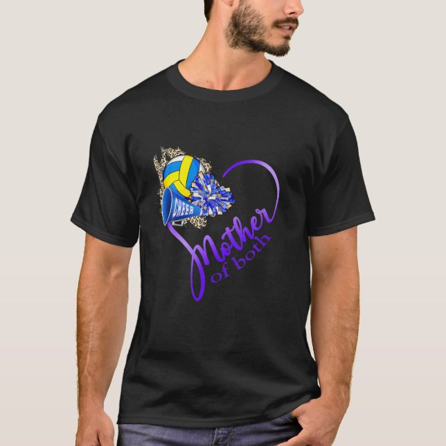 Mom Of Both Volleyball Mom Cheer Mom Women T-Shirt (Front)