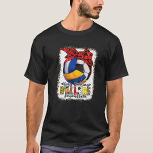 Mom Of Both Volleyball Soccer Busy Raising Ballers T-Shirt