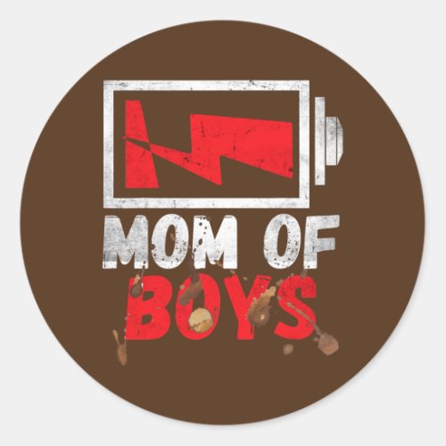 Mom of Boys from Son Mothers Day Birthday Women Classic Round Sticker