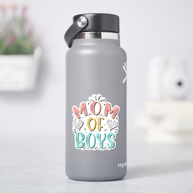 Mom of Boys Heart Sticker (HydroFlask)