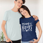 Mom of Boys T-Shirt<br><div class="desc">Are you a mother to a brood of boys? Celebrate your boy mom status with this cute t-shirt featuring the saying "mom of boys" in white hand lettered typography with a heart and arrow illustration.</div>