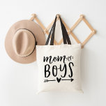 Mom of Boys Tote Bag<br><div class="desc">Are you a mother to a brood of boys? Celebrate your boy mom status with this cute tote bag featuring the saying "mom of boys" in black hand lettered typography with a heart and arrow illustration. Make a beloved mommy smile this Mother's Day with this simple design featuring trendy typography...</div>