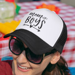 Mom of Boys Trucker Hat<br><div class="desc">Are you a mother to a brood of boys? Celebrate your boy mom status with this cute trucker hat featuring the saying "mom of boys" in black hand lettered typography with a heart and arrow illustration. Make a beloved mommy smile this Mother's Day with this cute hat featuring trendy typography...</div>