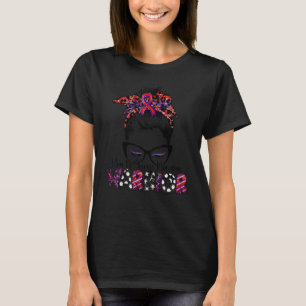 Mom Of Chronic Migraine Warrior Messy Bun Chronic  T-Shirt