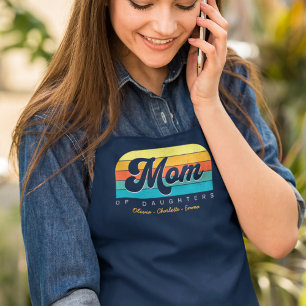Mom of Daughters Retro Blue Apron