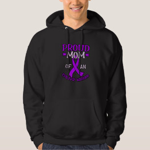 Mom Of Epilepsy Warrior Purple Ribbon Awareness Gr Hoodie