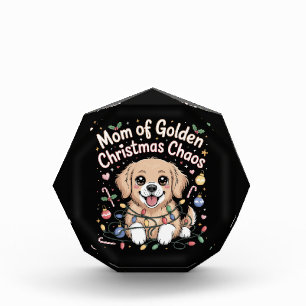 Mom of Golden Christmas Chaos Badge Acrylic Award