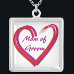 Mom of Groom Heart Gift Silver Plated Necklace<br><div class="desc">Mom of Groom heart Necklace</div>