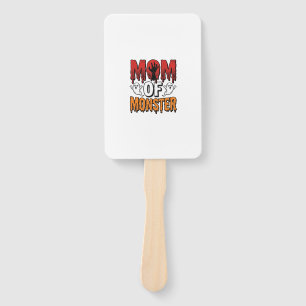 Mom of Monster Vintage Halloween Shirt Design_1 Hand Fan